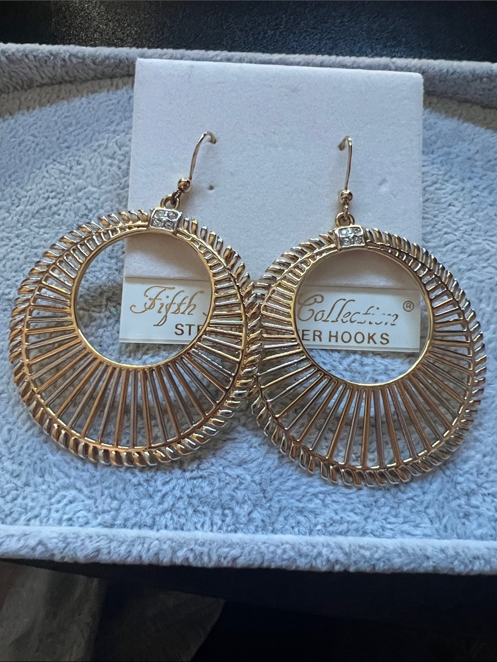 Gold and Silver Radiant Hoop Drop Earrings by FAC